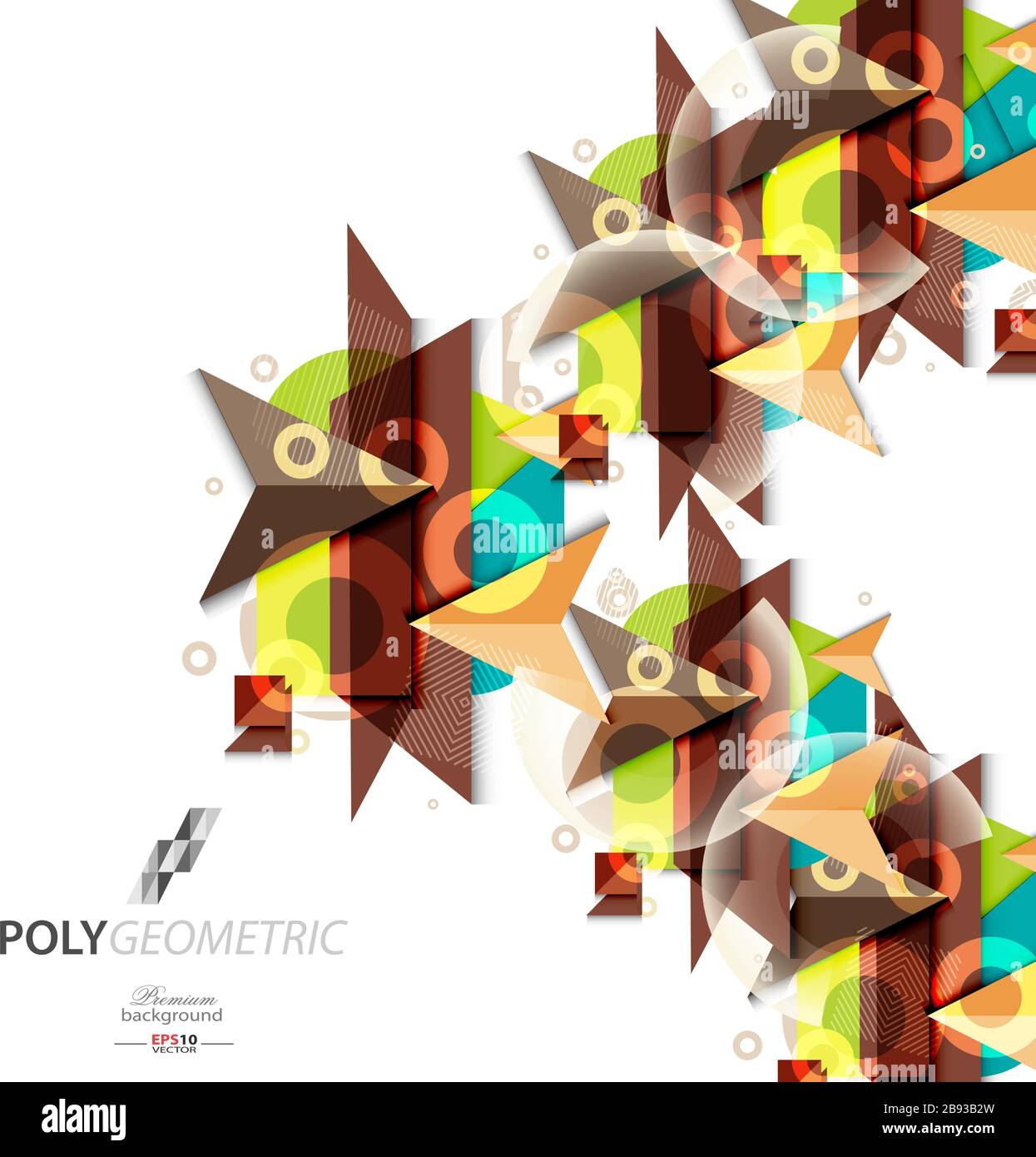 Polygeometric abstract colorful background template Stock Vector