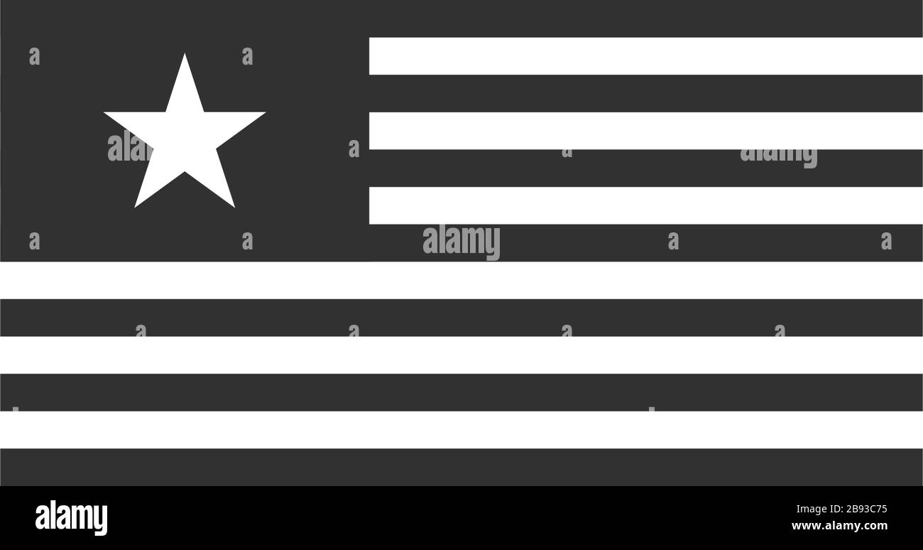 Abstract one star black USA Flag Design. Stock Vector illustration isolated on white background. Stock Vector