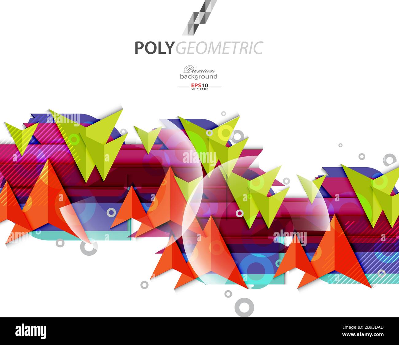 Polygeometric abstract colorful background template Stock Vector