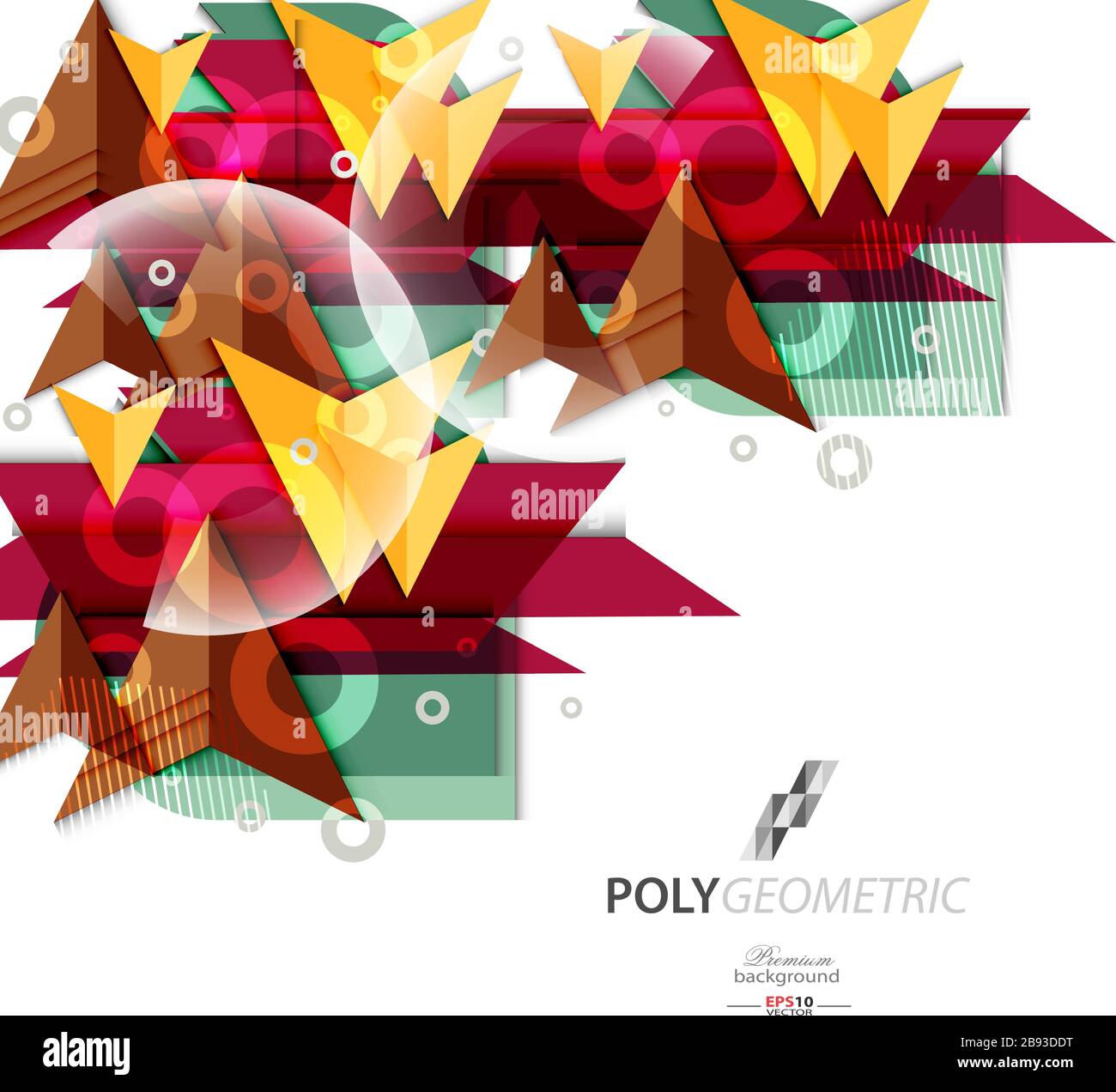 Polygeometric abstract colorful background template Stock Vector
