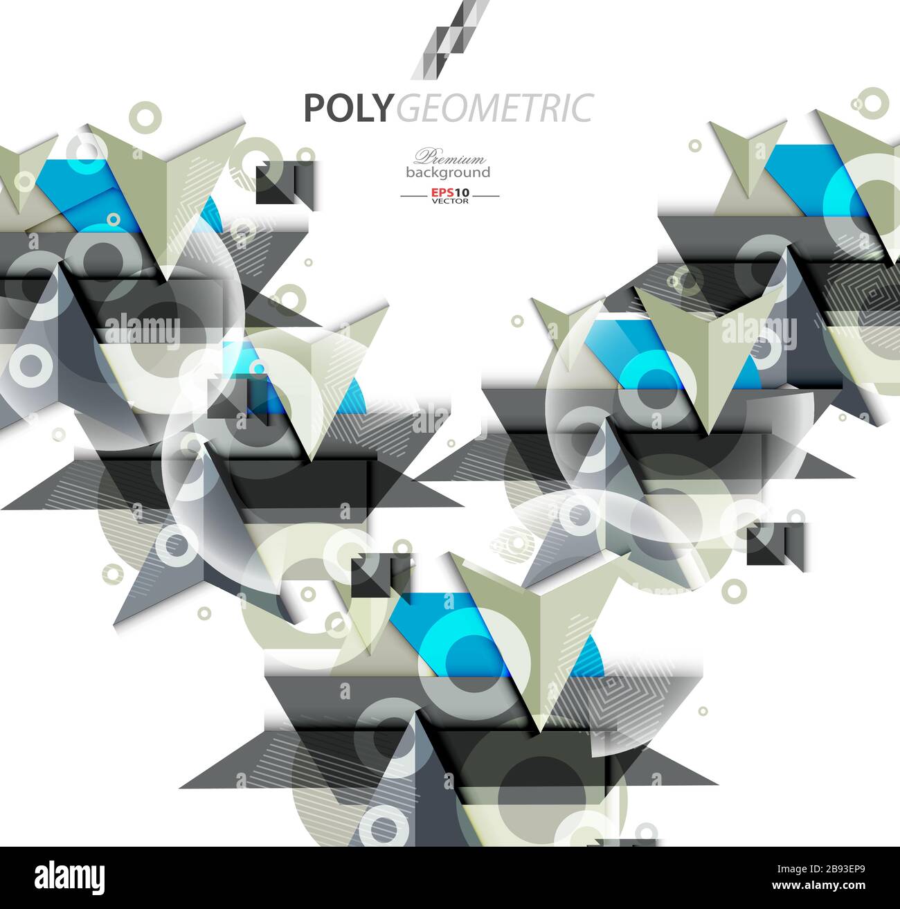Polygeometric abstract colorful background template Stock Vector