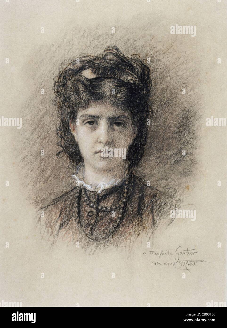 ESTELLE GAUTIER Ernest Hebert (1817-1908). Estelle Gautier. Paris, maison de Balzac. Stock Photo