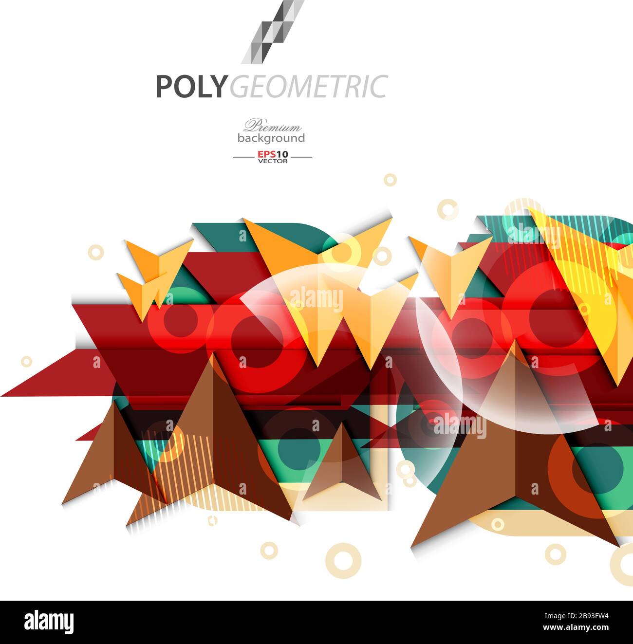 Polygeometric abstract colorful background template Stock Vector