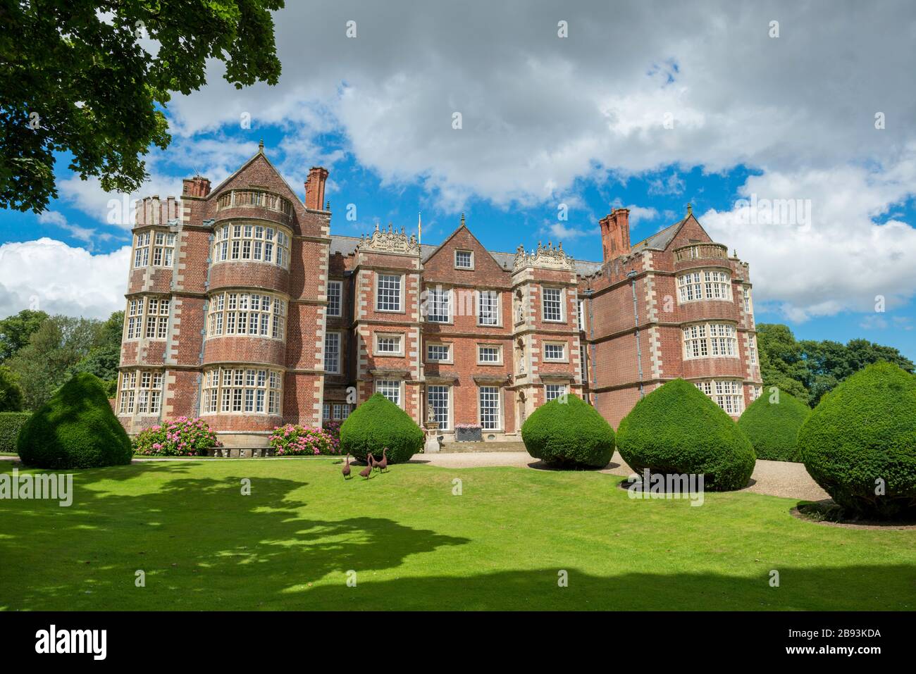 Exterior view of Burton Agnes Hall, a superb Elizabethan manor house near Bridlington in East Yorkshire Stock Photo