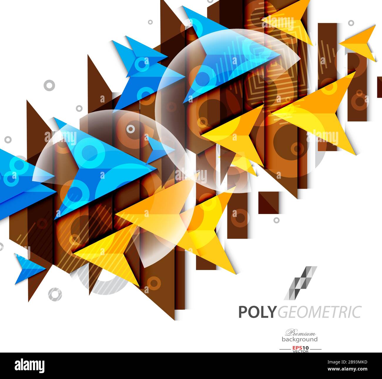 Polygeometric abstract colorful background template Stock Vector