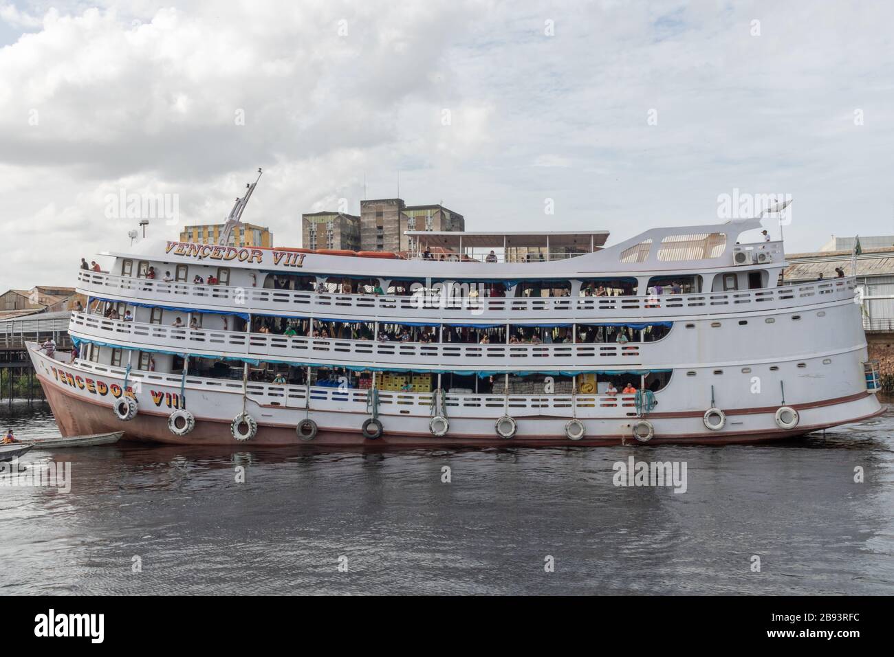 ships on the Amazon river in the Port of the city Manaus Amazonas