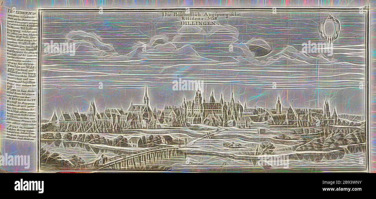 The Bischofflich Augspurgische Residenz-Statt Dillingen, Dillingen on the Danube, pl. 42, p. 42, Bodenehr, Gabriel d. Ä (fec. et exc.), 1710, Gabriel Bodenehr: Europens Pracht und Macht in 200 Kupfer-Stücken: worinnen nicht nur allein die berühmtest und ansehnlichste, sondern auch andere Stätte, Festungen, Schlösser, Klöster, Pässe, Residentien, Palläste, Wasserfälle dises volckreichen Welttheils vermittelst anmuthiger und eigentlicher Prospecte, sambt kurzer geographischer Beschreibung zu sonderm Nuzen u. Gemüth vergnügender Ergözung vorgestellet werden. Augspurg: [Selbstverlag], [ca. 1710], Stock Photo