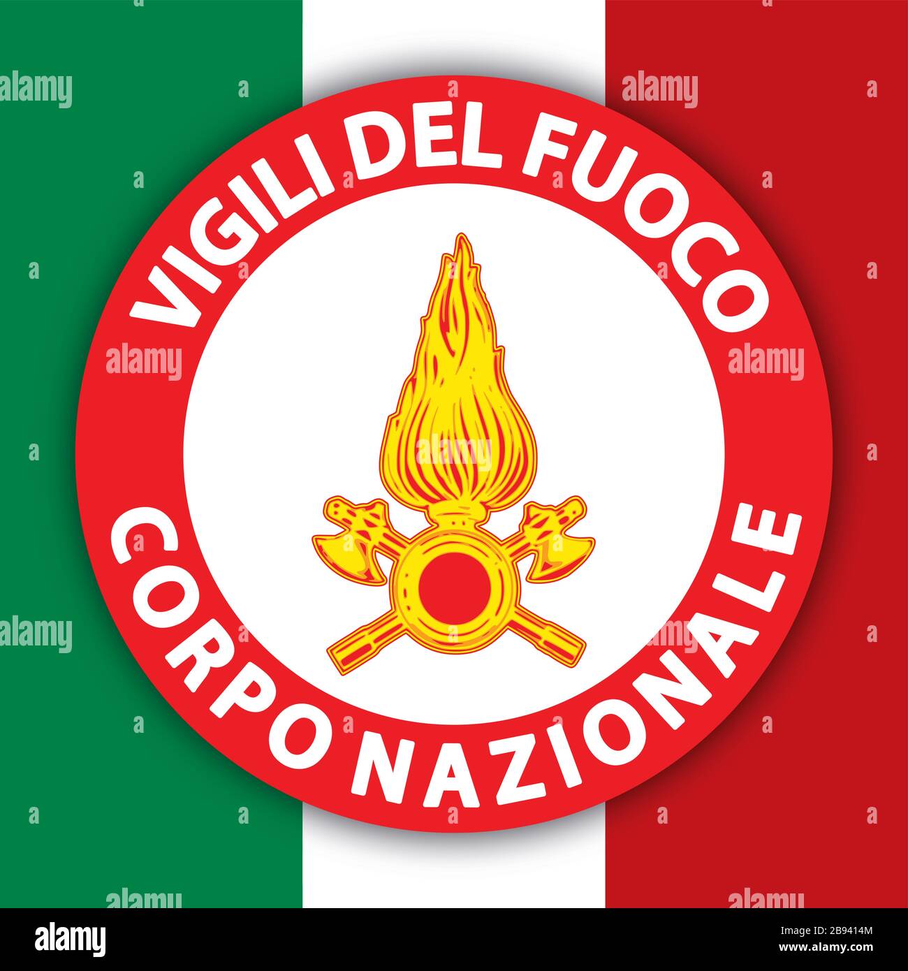 Vigili del Fuoco coat of arms on the Italian flag, fire fighters of Italy,  vector illustration Stock Vector Image & Art - Alamy