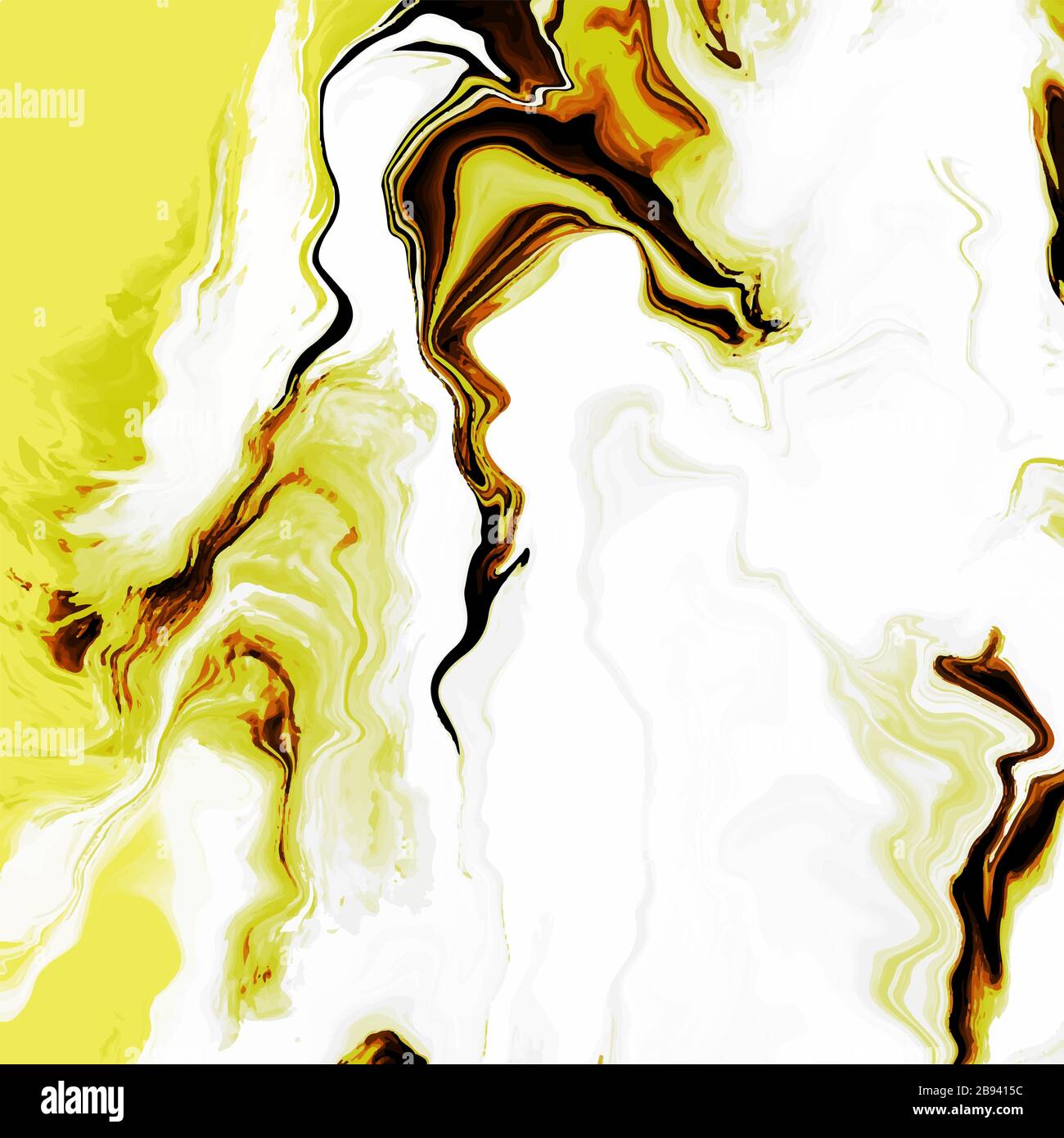 Abstract illustration fluid art design background Yellow color Stock ...