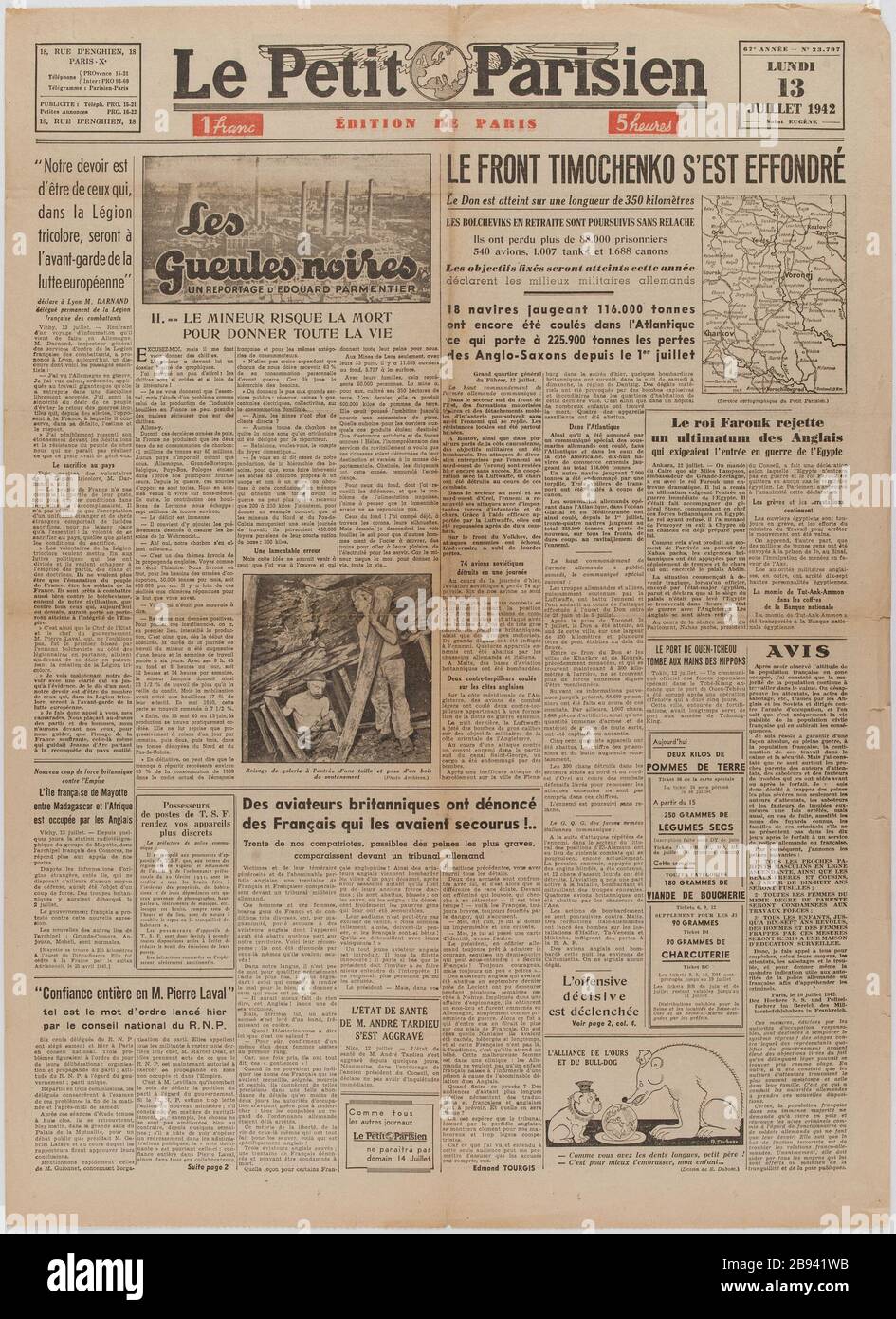 Journal Le Petit Parisien N°23756 – 26 Mai 1942 – Propagande Collaboration – Original