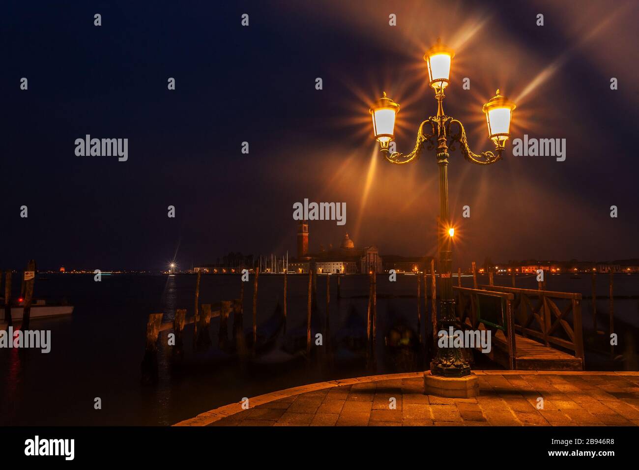 Twilight over St. Mark's Square in Venice, Italy Stock Photo