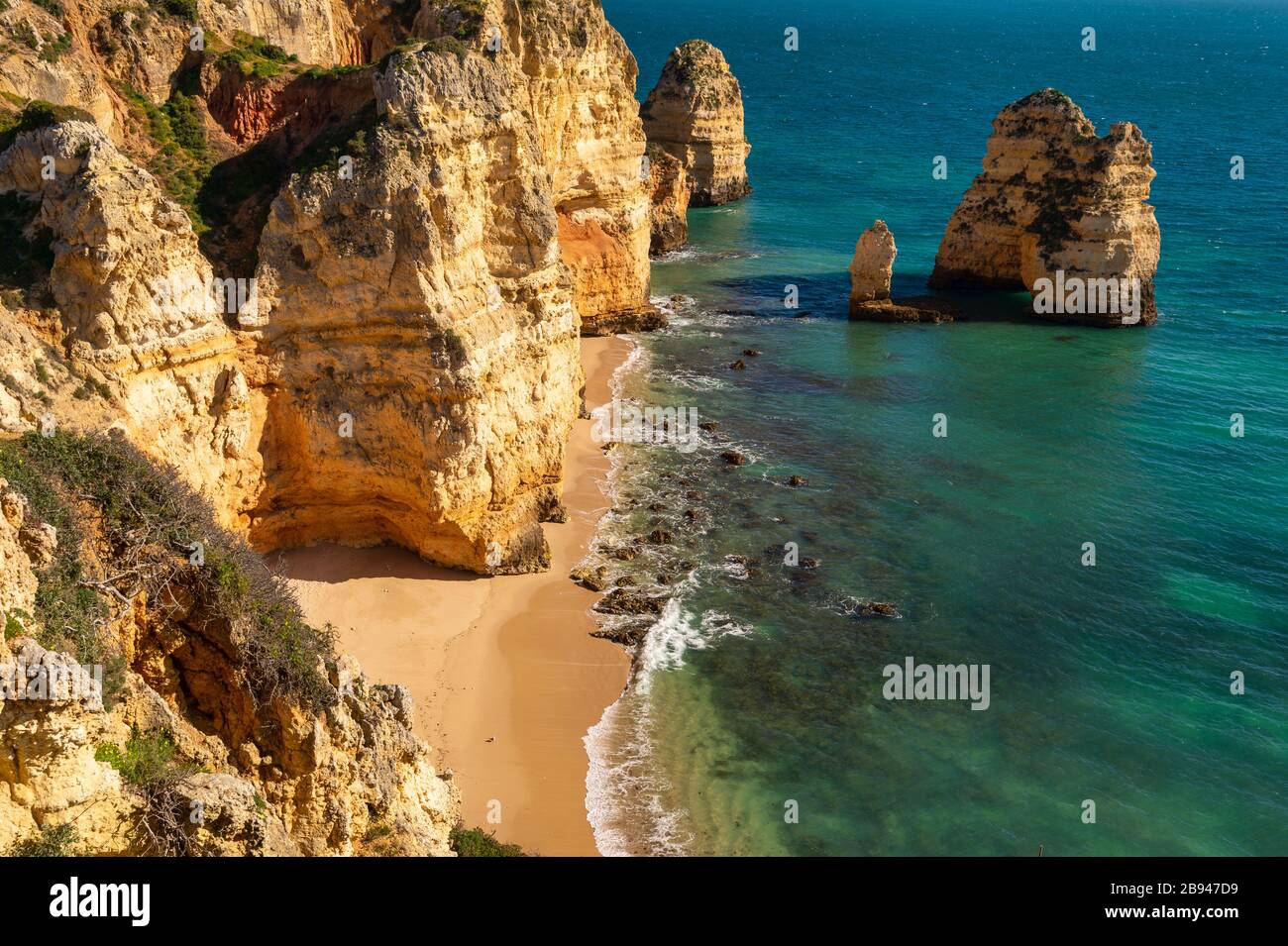 View of Lagos coastline in Portugal Stock Photo