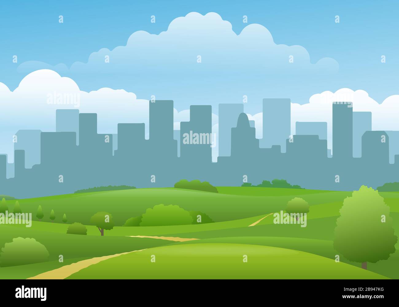 Summer city landview Stock Vector Image & Art - Alamy