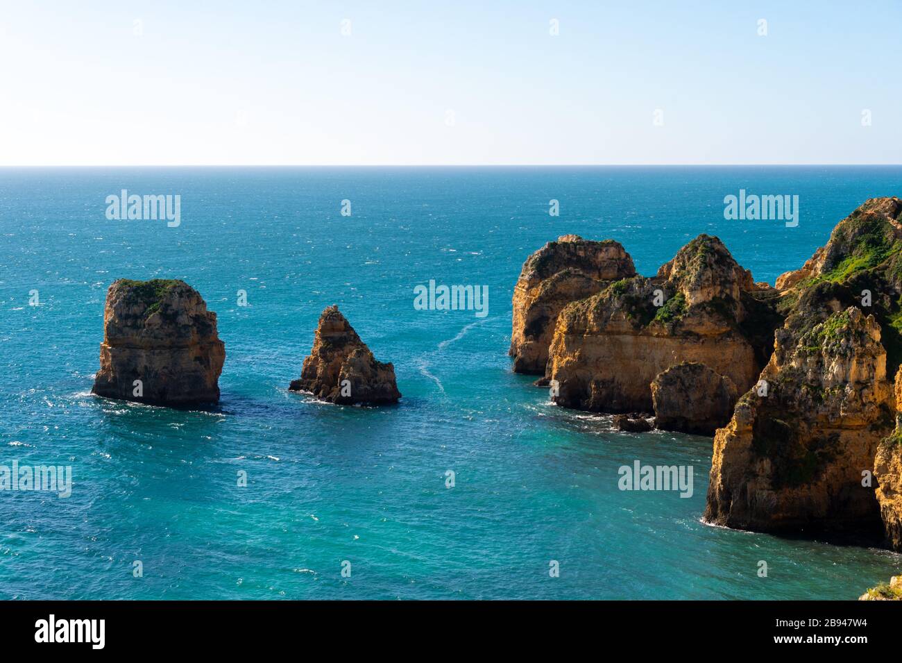 View of Lagos coastline in Portugal Stock Photo