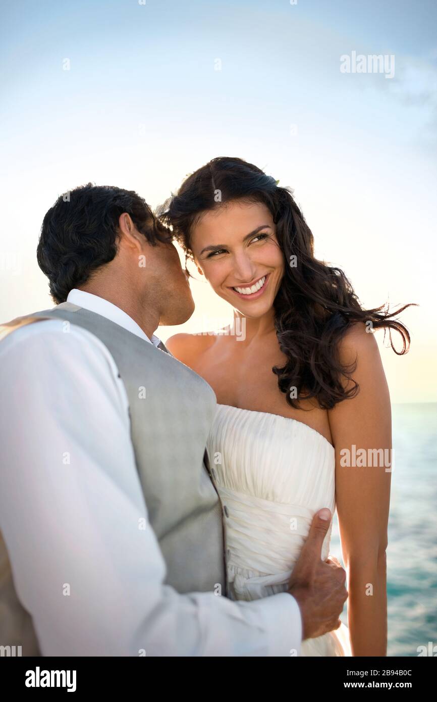 Happy newlywed couple tenderly hi-res stock photography and images - Alamy