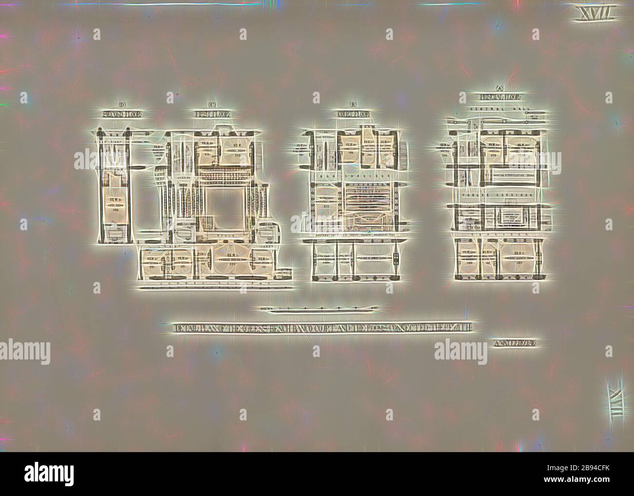 Detail plan of the Queen's Bench Banco Court and the Rooms connected
