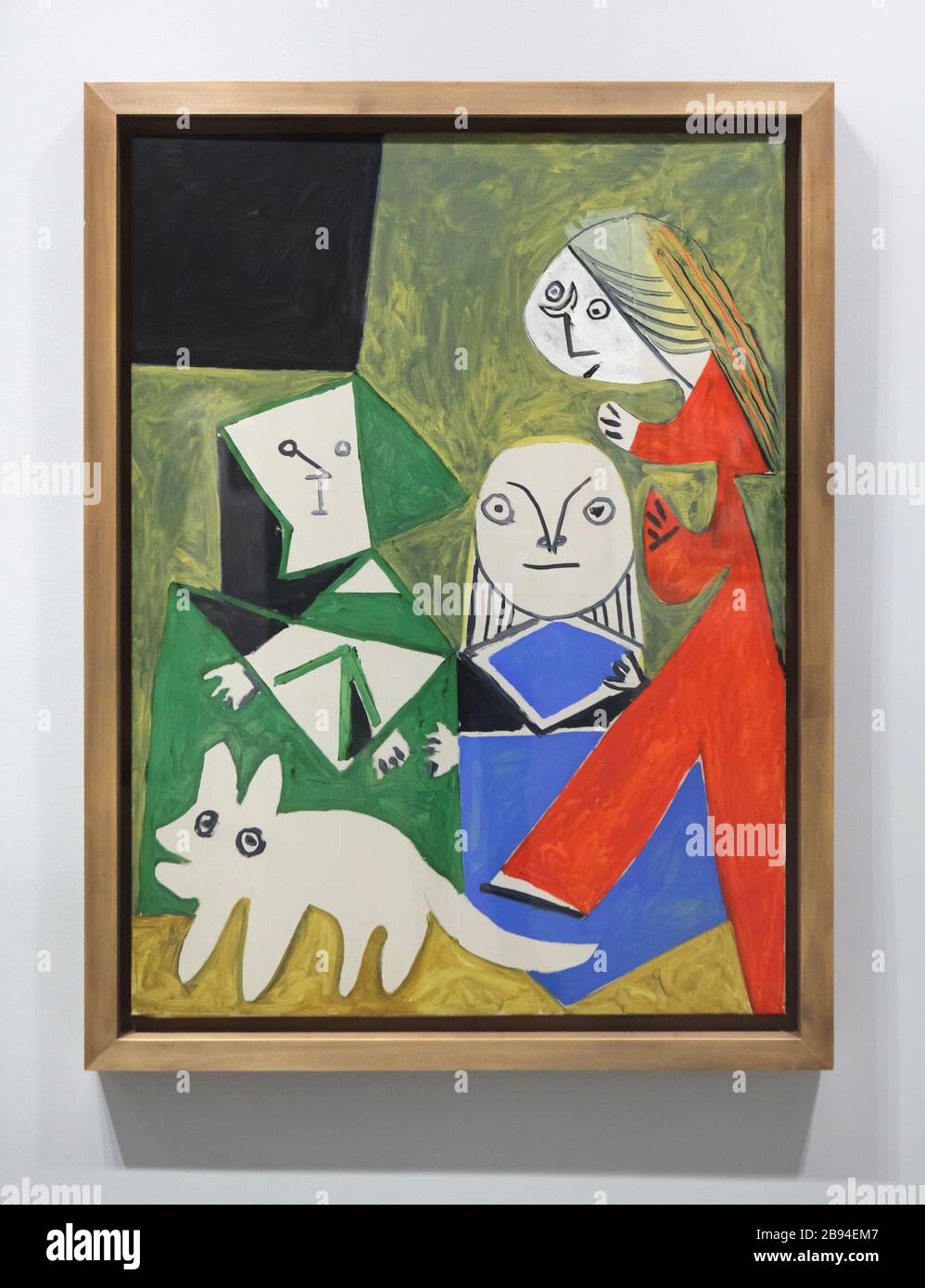 Painting 'Las Meninas' ('Isabel de Velasco, María Bárbola and Nicolasito  Perusato') by Pablo Picasso after Spanish painter Diego Velázquez painted  in Cannes (France) on 24 September 1957 on display in the Museu