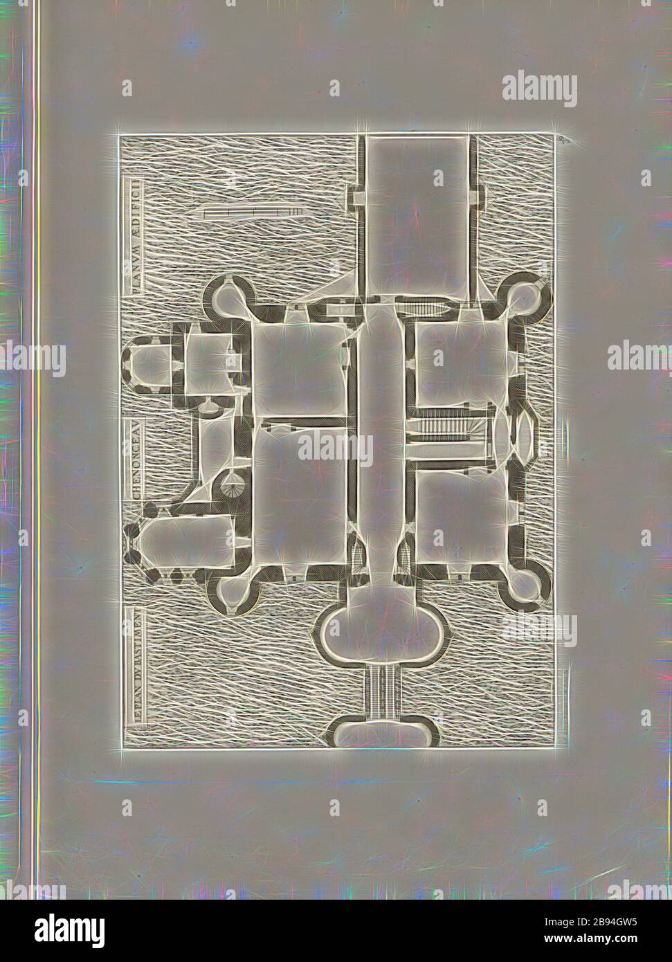 Chenonceau. The plan of the bastion, Floor plan of the Château de Chenonceau on the Loire in