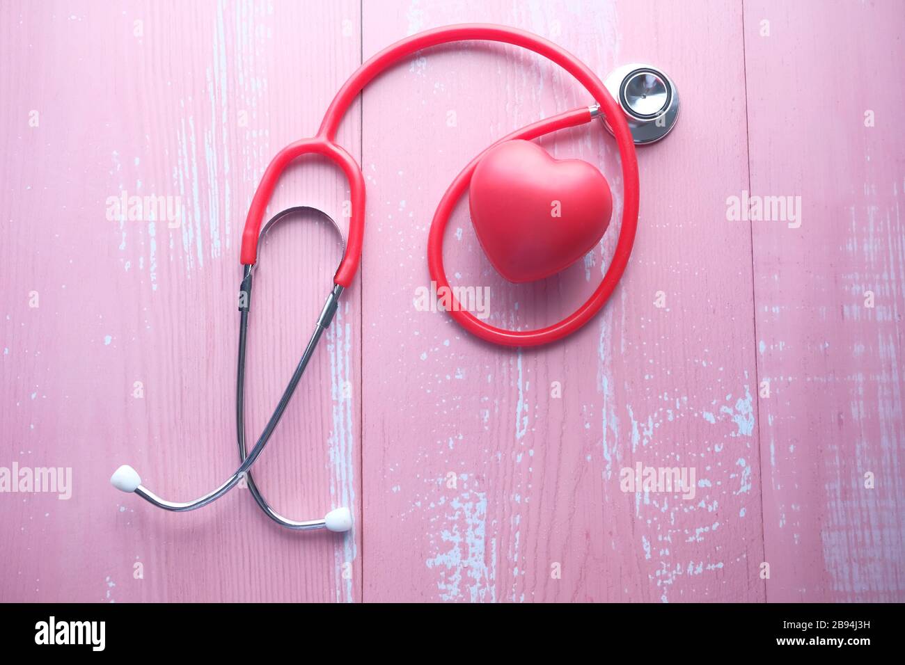 Stethoscope and heart on white background, top view Stock Photo - Alamy