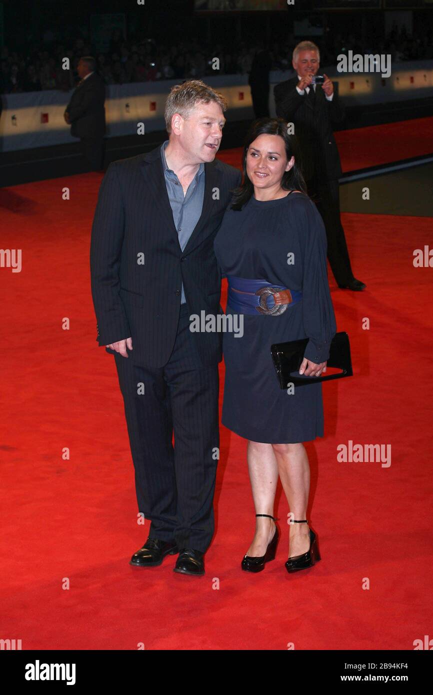 Venice, 30/08/2007. British director Kenneth Branagh, accompanied by his wife, arrives at the Cinema Palace of Venice to attend the premiere of the fi Stock Photo