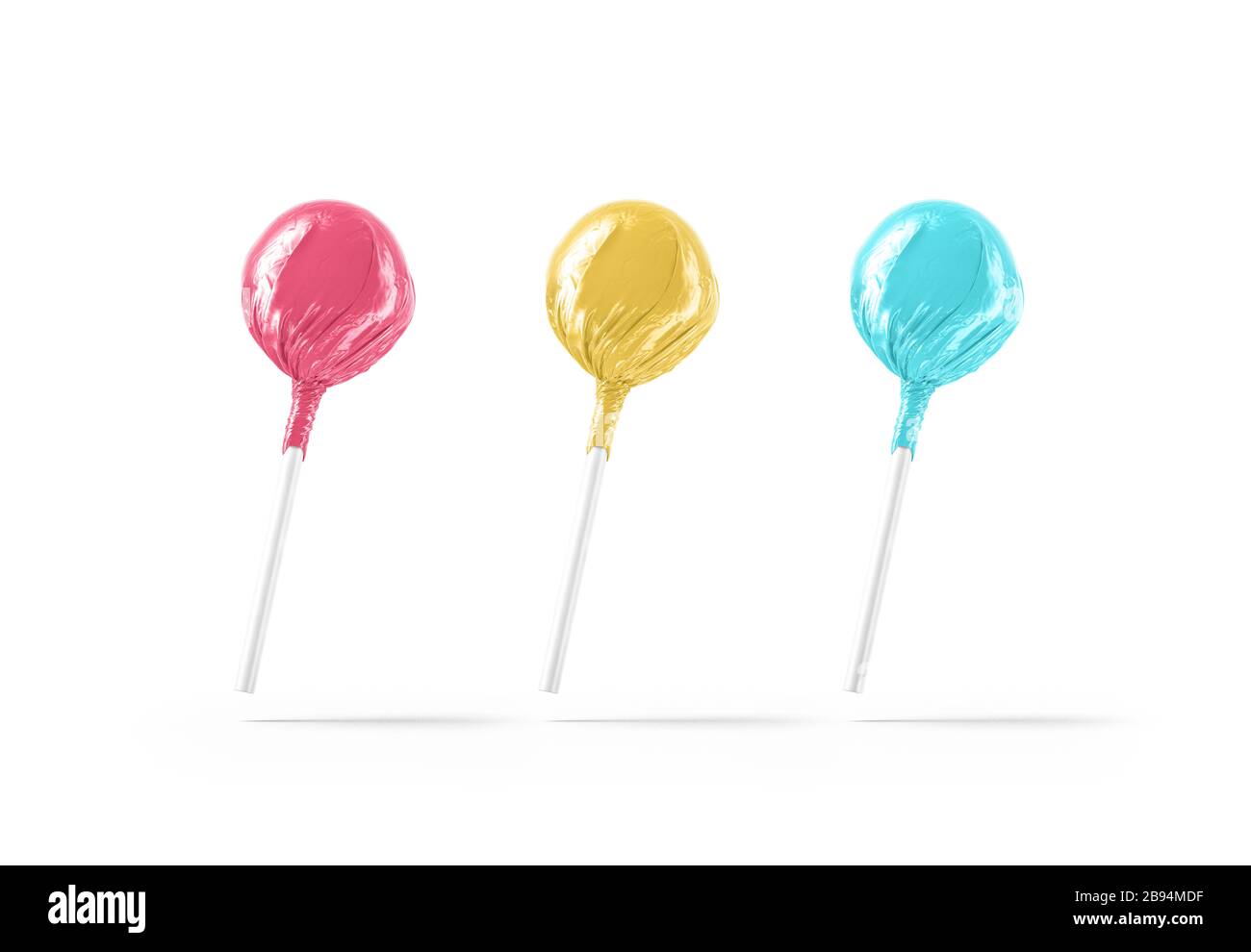 Download Blank Three Lollipop With Colored Wrapper Mockup No Gravity Stock Photo Alamy