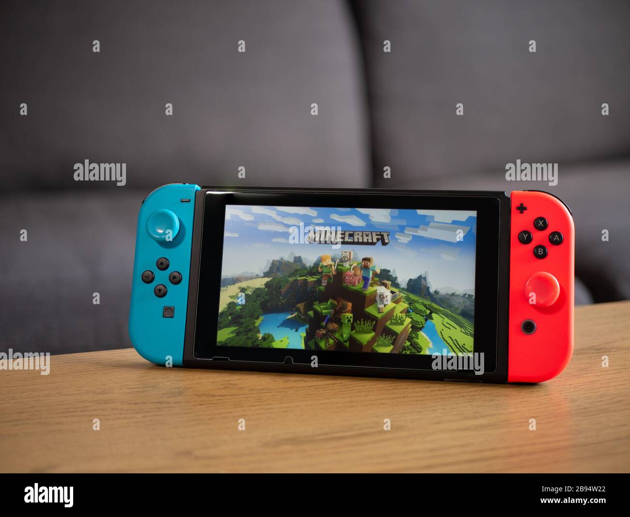 UK, March 2020: Nintendo switch console with minecraft game Stock Photo -  Alamy