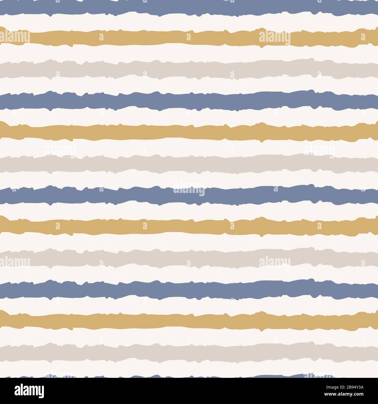 Hand drawn whimsical wavy scribble stripe seamless pattern. Vector painterly textured organic irregular grunge striped background. Playful abstract Stock Vector