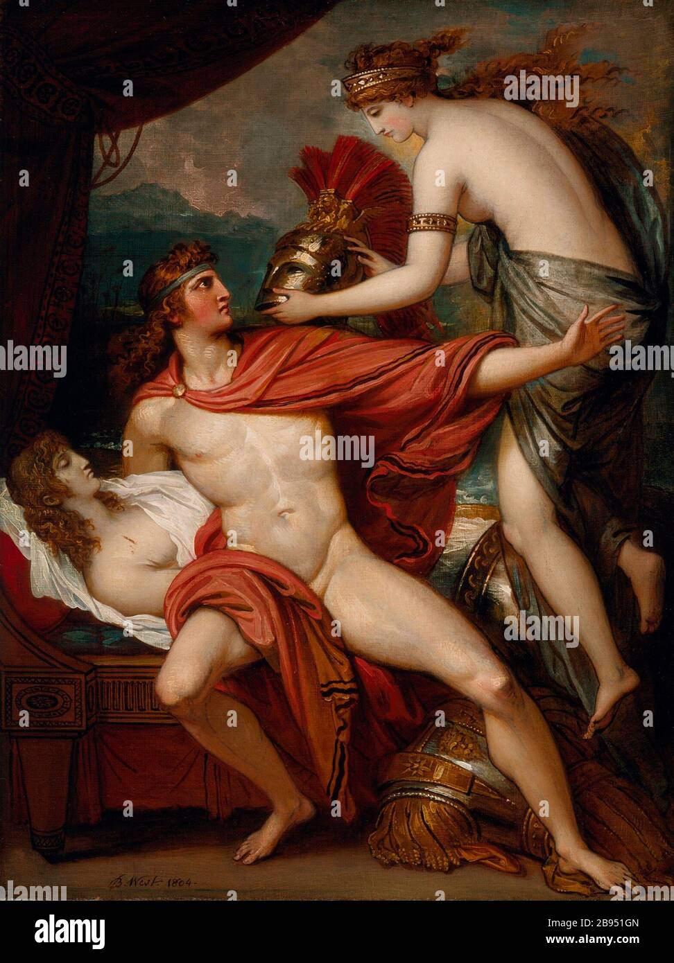 'Thetis Bringing the Armor to Achilles; English:  United States, 1804 Paintings Gift from the family of Bernice West Beyers (M.88.182) American Art Currently on public view: Ahmanson Building, floor 3; 1804date QS:P571,+1804-00-00T00:00:00Z/9; ' Stock Photo