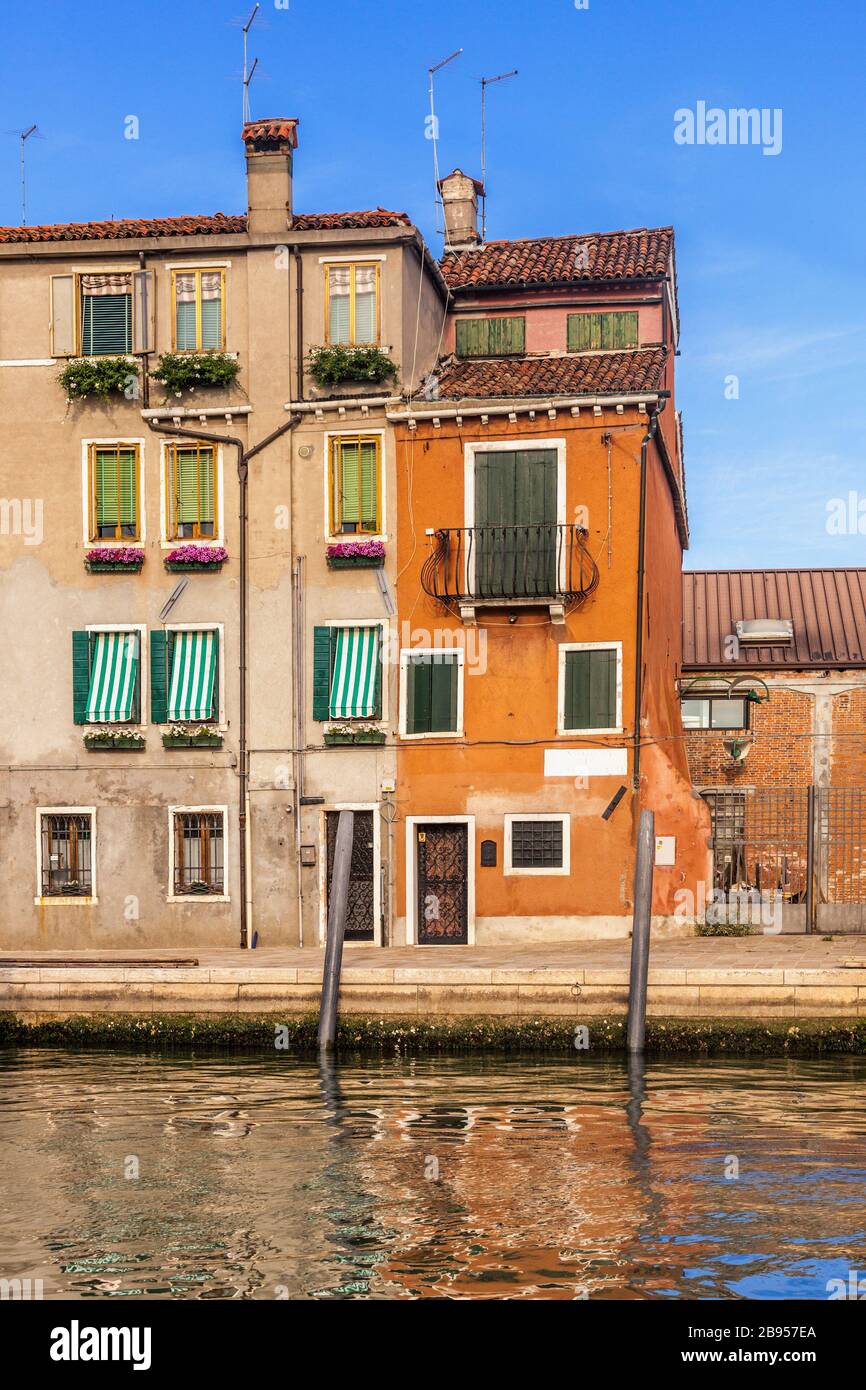 Buildings lining the Grand Canal in Venice, Italy Stock Photo
