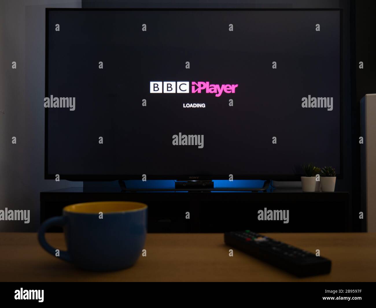 UK, March 2020: TV Television BBC iplayer logo Stock Photo