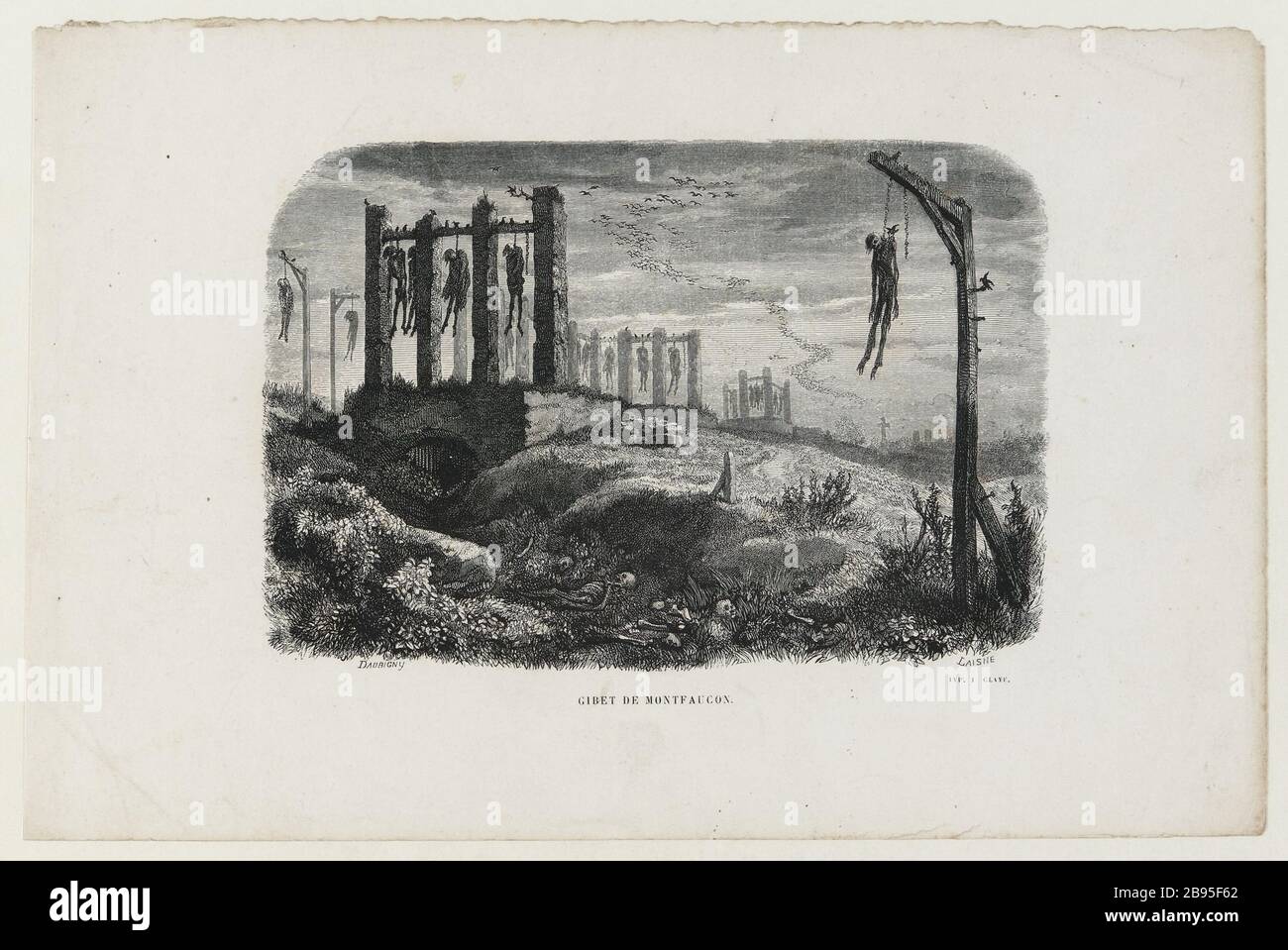 [Our Lady of Paris, Book XI, Chapter IV] Gibbet of Montfaucon Stock