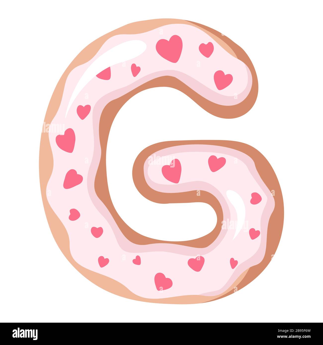 Letter of the donut alphabet on the white background Stock Vector Image