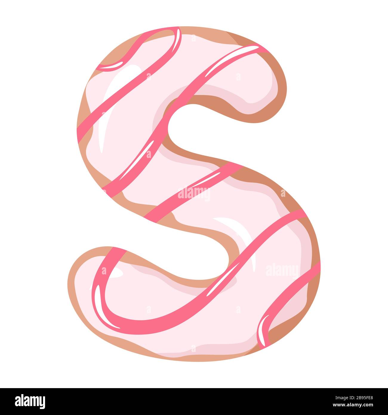 Sweet Donut Font Vector With Letter S Shape. Royalty Free SVG