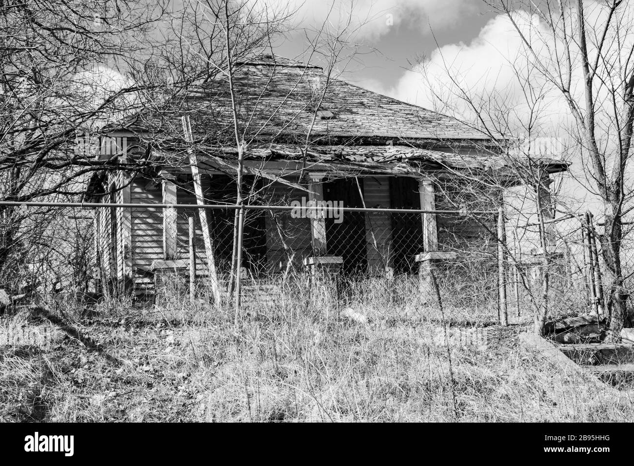 Abandoned rural house street Black and White Stock Photos & Images - Alamy