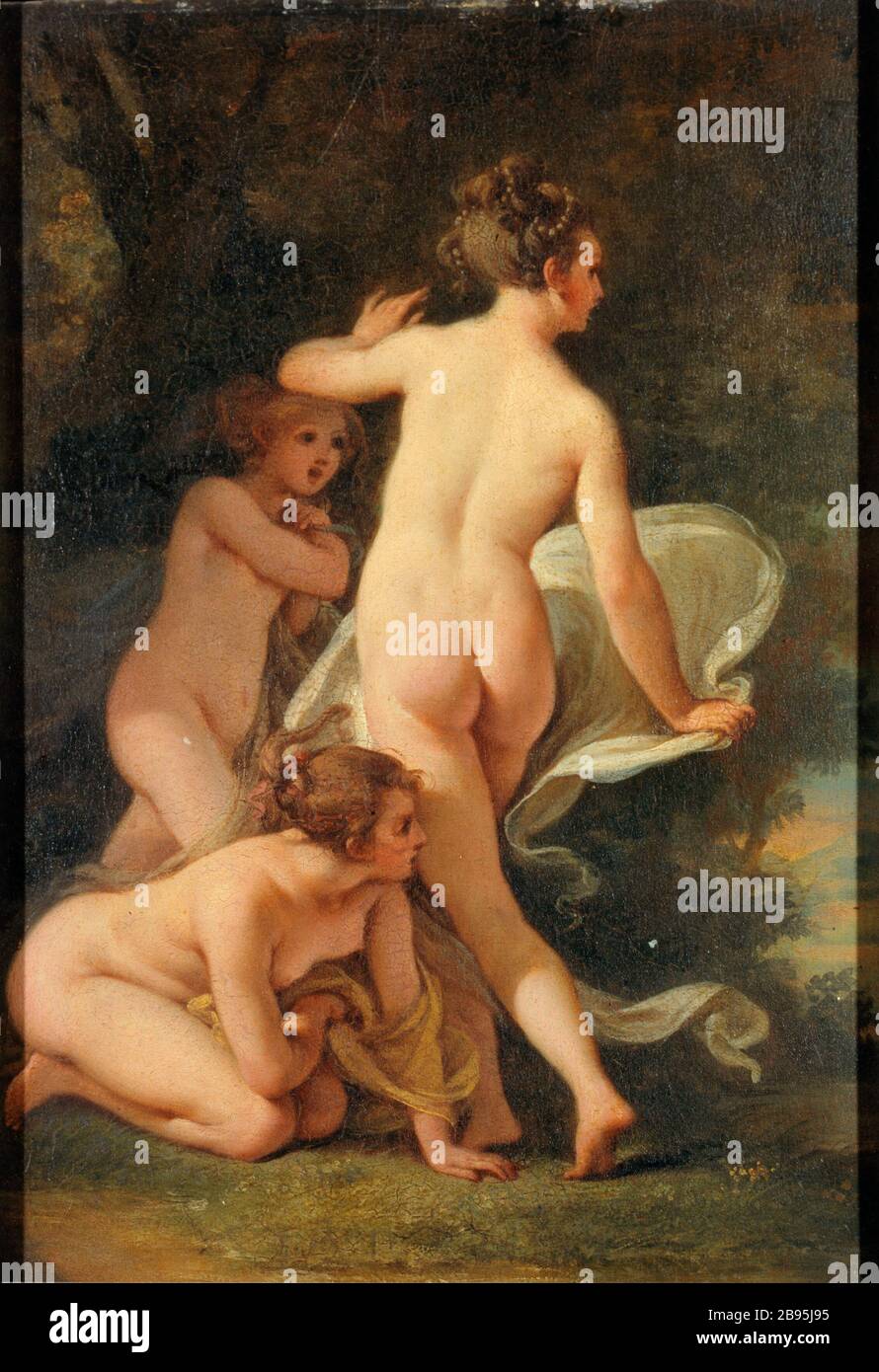 nymphs Jacques Antoine Vallin (1760-1831). 'Nymphes'. Huile sur toile. Musée des Beaux-arts de la ville de Paris. Stock Photo