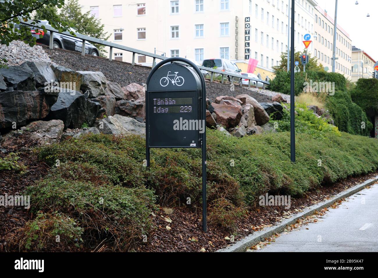 Bicycle counter of Baana walkway located in Helsinki, Finland, September  2019. In this sign you can see how many bikes have passed the sign Stock  Photo - Alamy