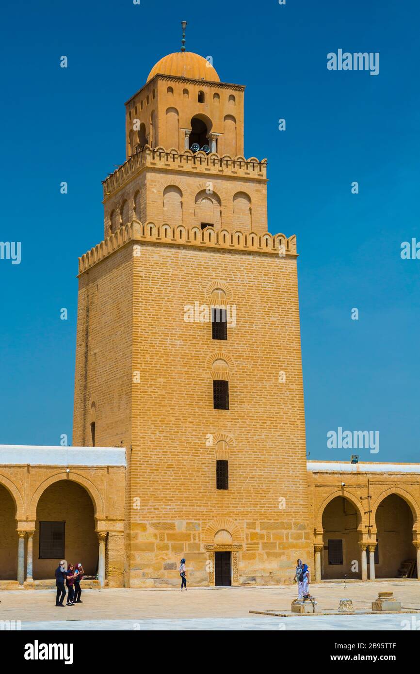 Minaret in a mosque. Stock Photo