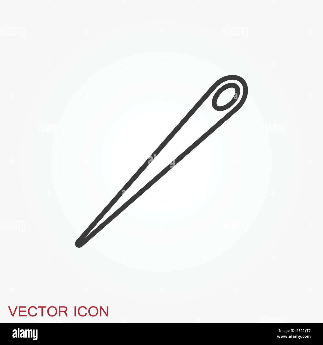 Needle icon, vector sewing symbol or element for design Stock Vector