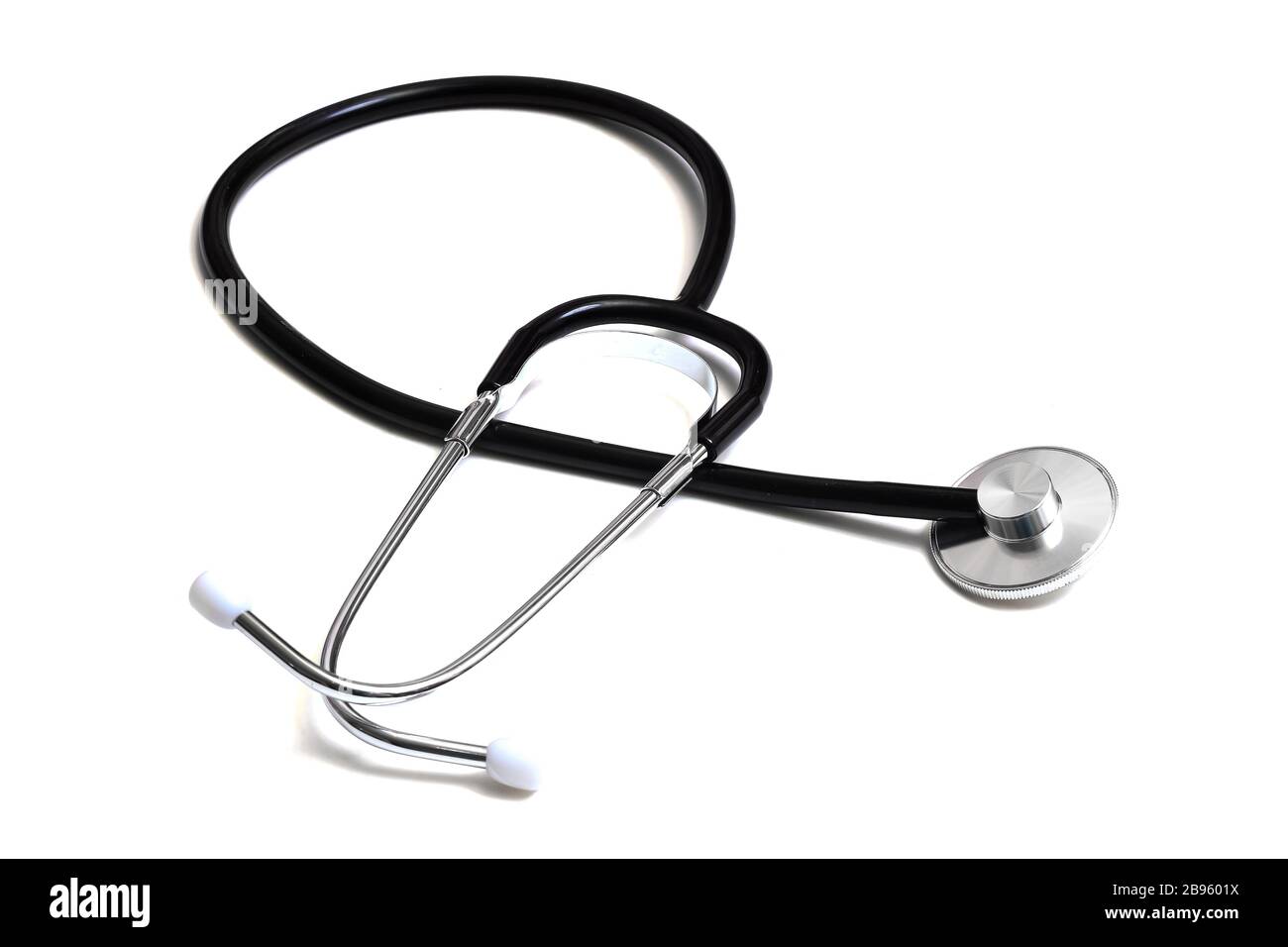 Black stethoscope isolated on a white background Stock Photo - Alamy