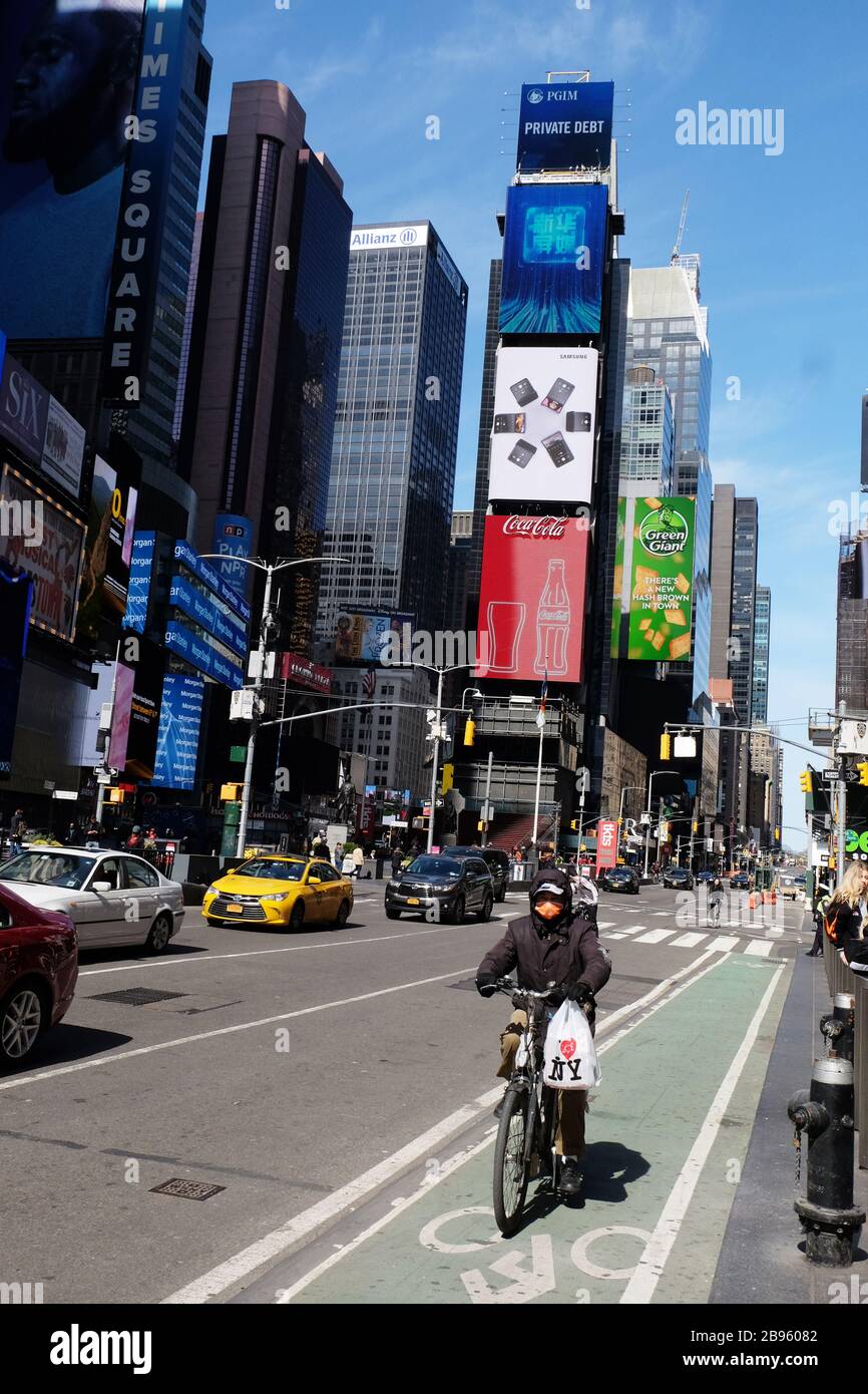 Times Square, New York during the coronavirus pandemic march 2020 Stock ...