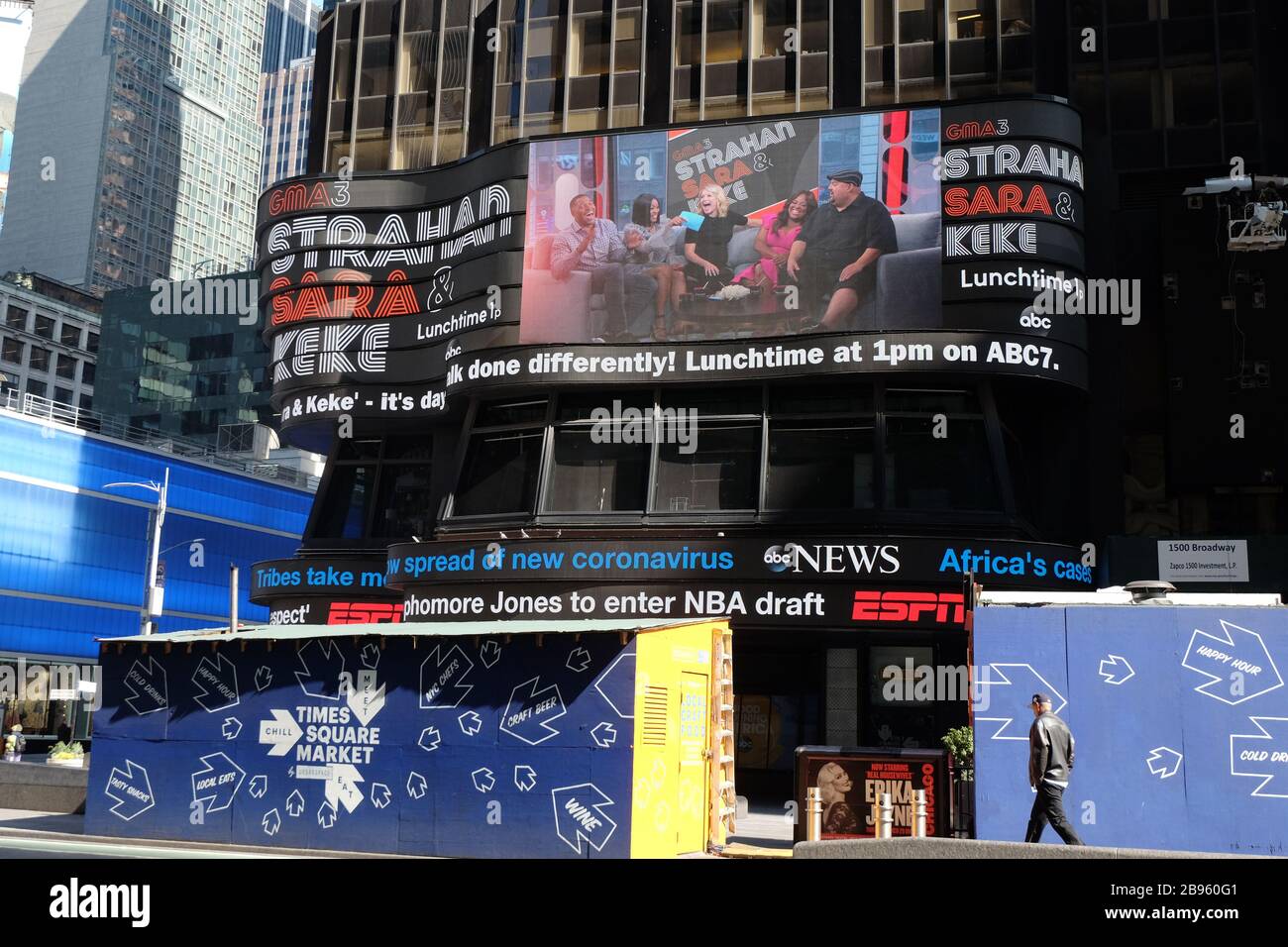 Times Square, New York during the coronavirus pandemic march 2020 Stock ...