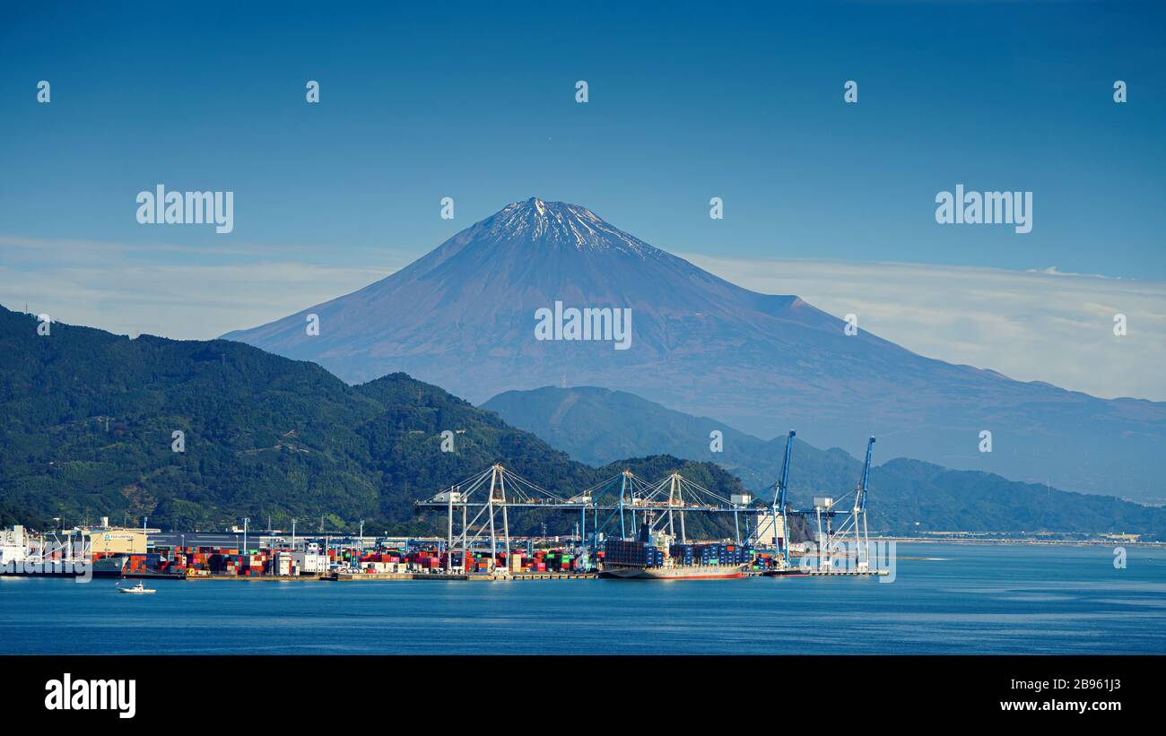 Mountain fuji and Shizuoka prefecture in Japan Stock Photo