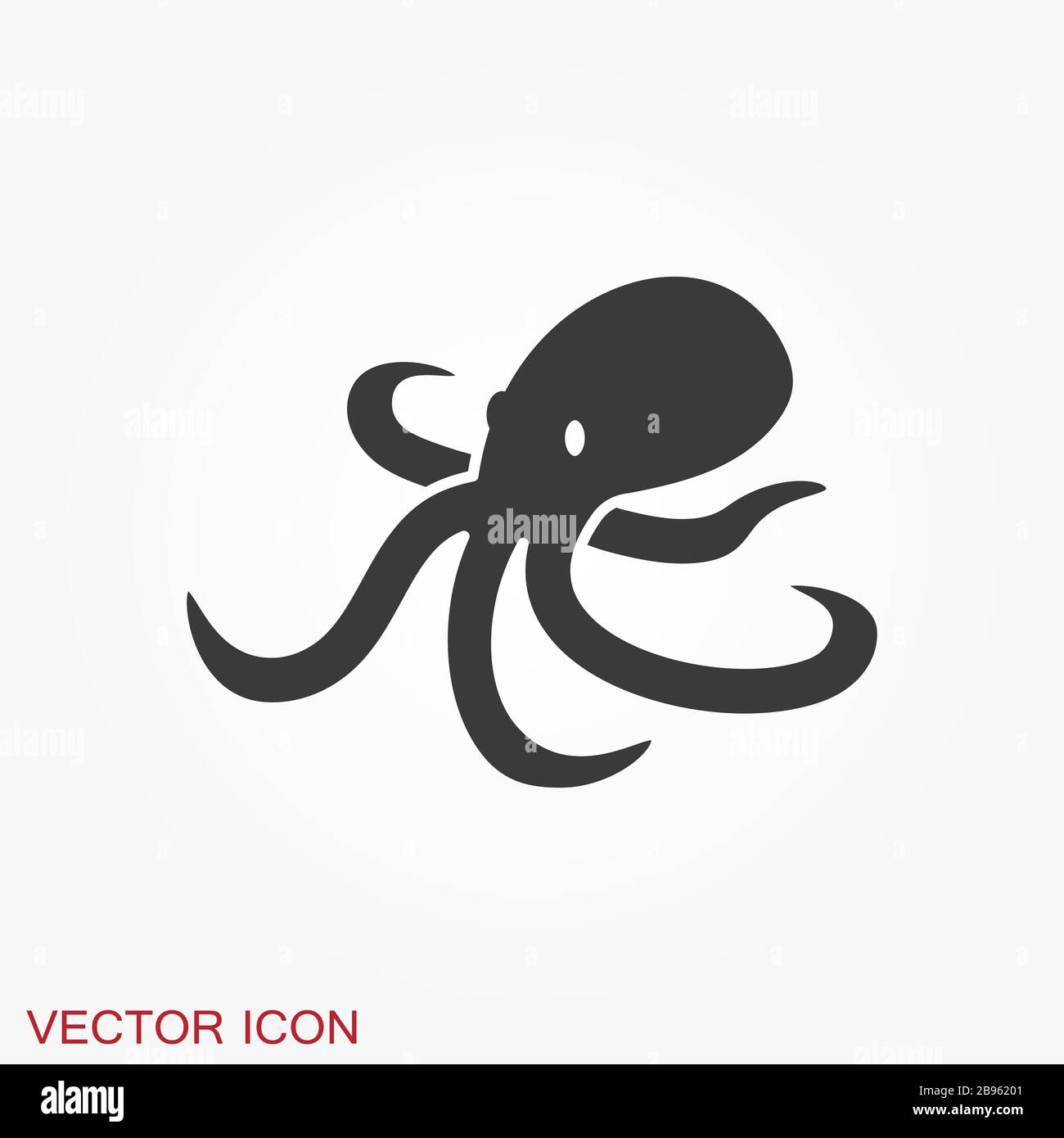 Octopus icon. Vector of an octopus design on white background. Aquatic ...