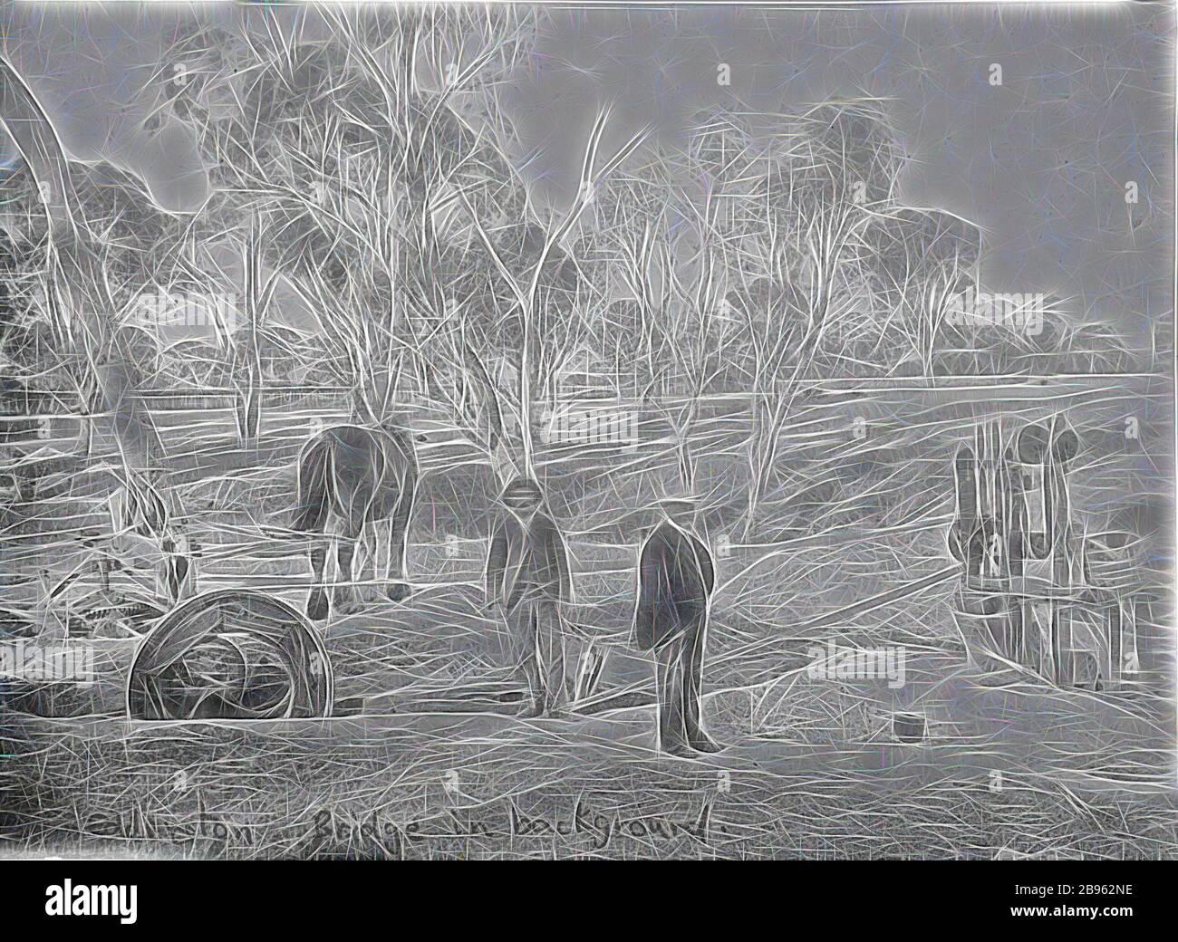 Negative Eddington District, Victoria, circa 1880, Three men and a