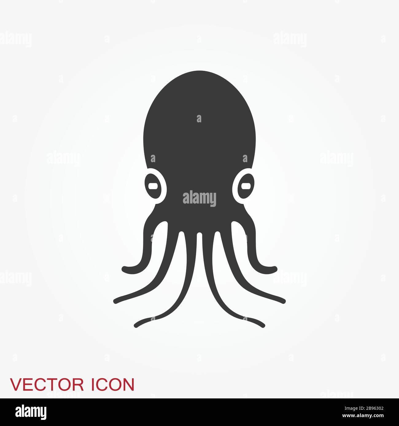 Octopus icon. Vector of an octopus design on white background. Aquatic ...