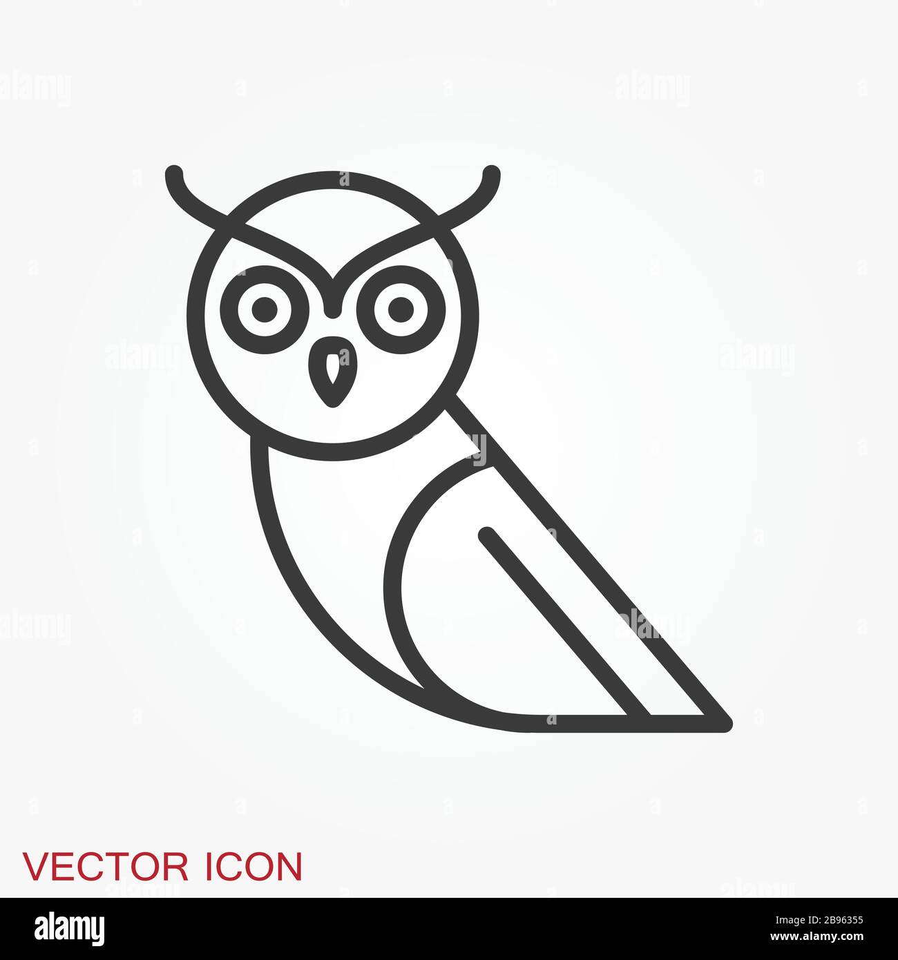 Owl icon. Vector images of owl on background. Stock Vector