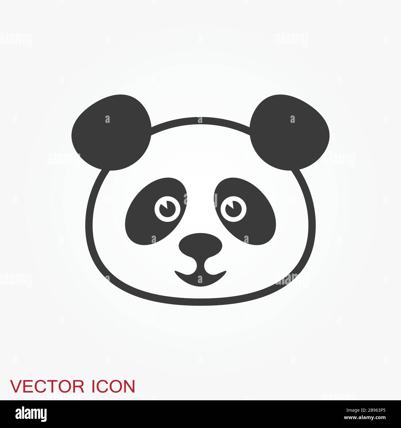 Panda icon. Vector image of a panda on background Stock Vector Image ...