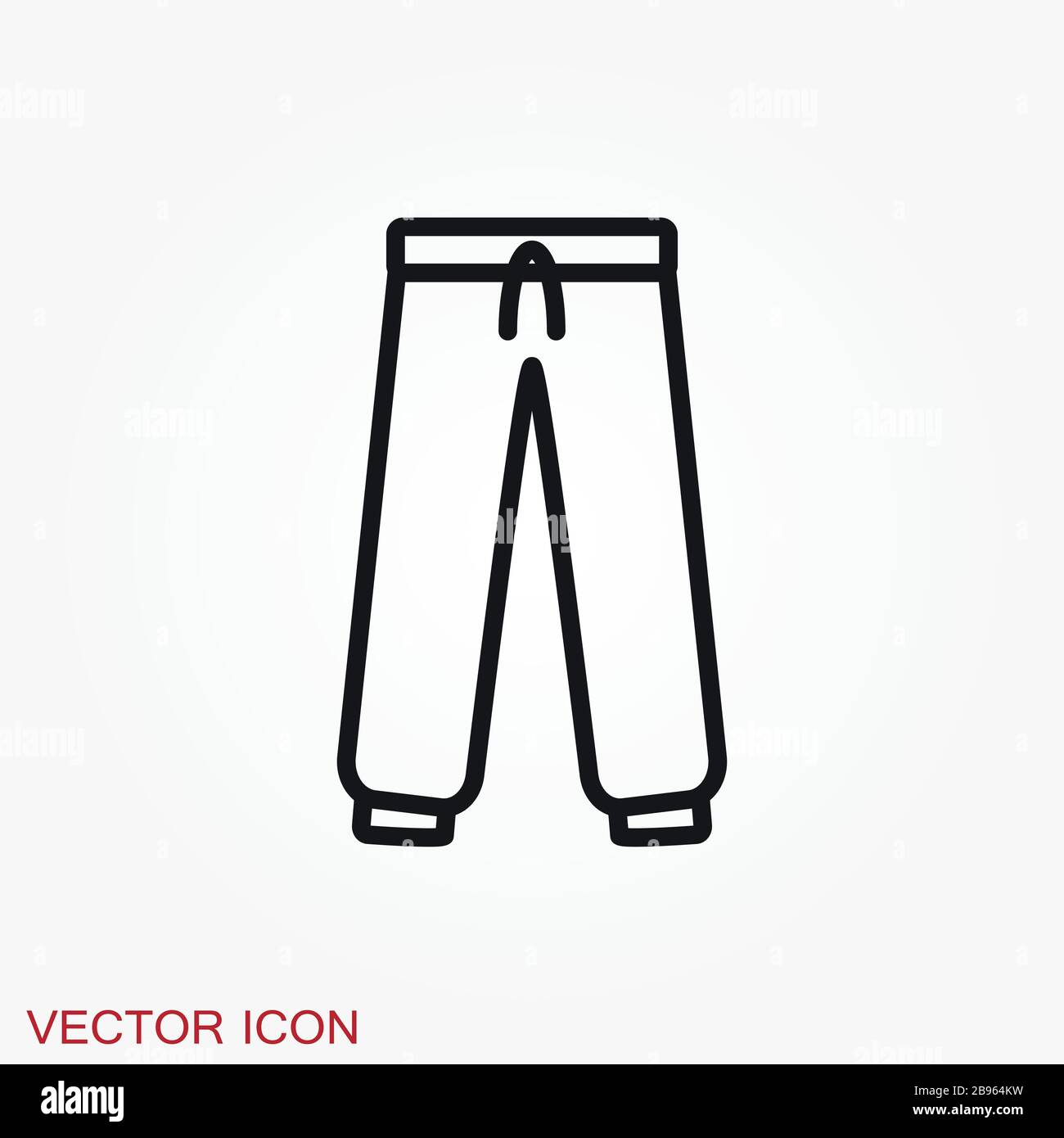 Pants icon. solid fill vector icons set as flat icons Stock Vector