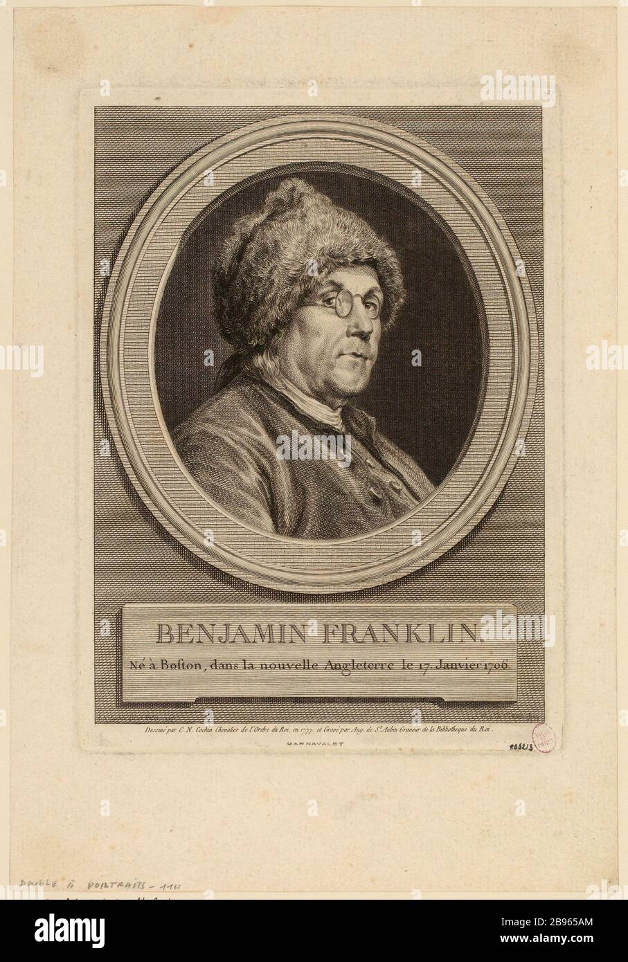 Benjamin Franklin. / Born in Boston, New England 17 January 1706 (as registered) Stock Photo