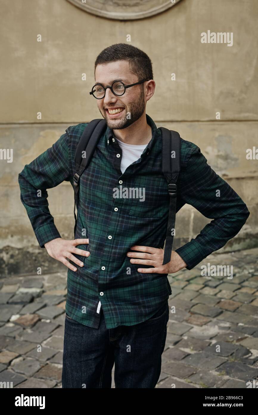 Adult man wearing glasses hi-res stock photography and images - Alamy